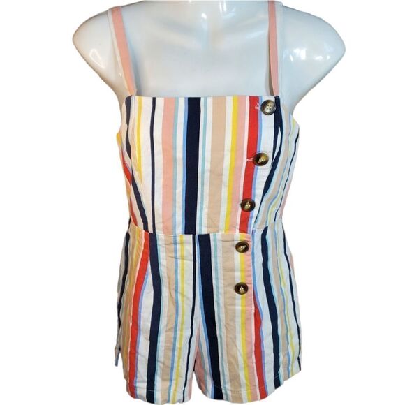 FOREVER 21 multi color striped romper S - Picture 1 of 7